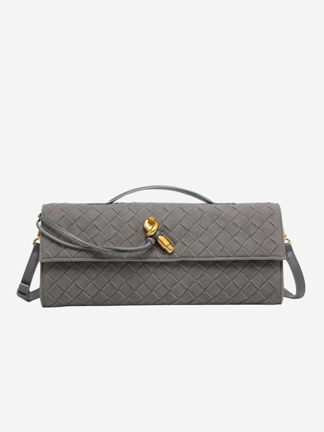 Cherry | Luxe Woven Suede Clutch