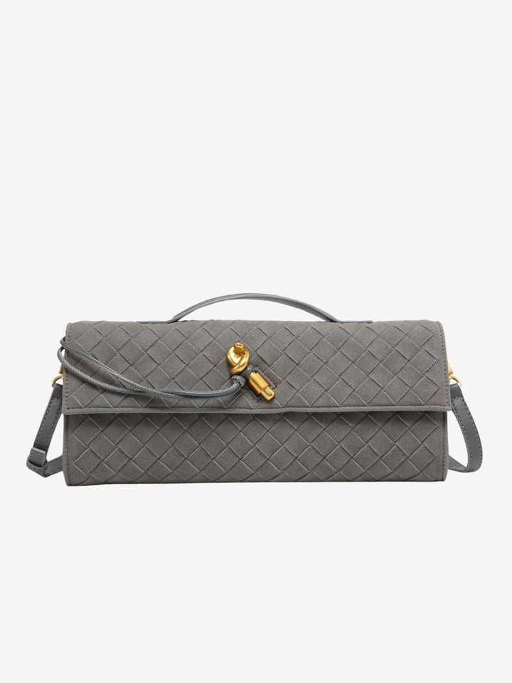 Cherry | Luxe Woven Suede Clutch