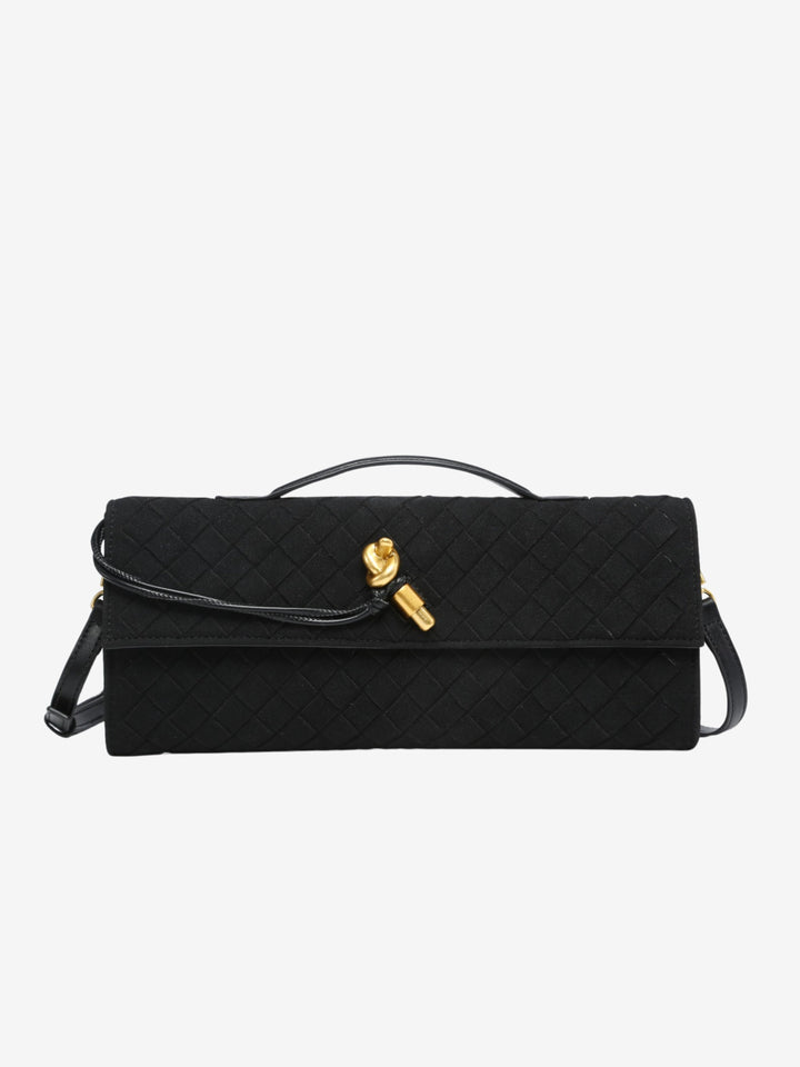 Cherry | Luxe Woven Suede Clutch