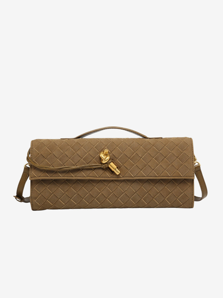 Cherry | Luxe Woven Suede Clutch