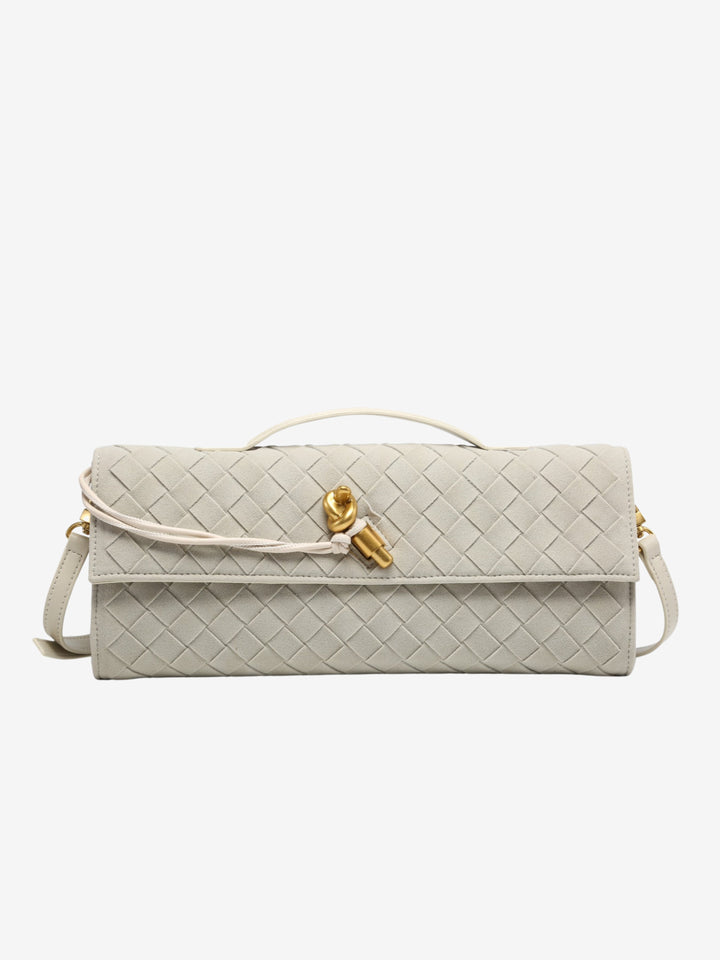 Cherry | Luxe Woven Suede Clutch
