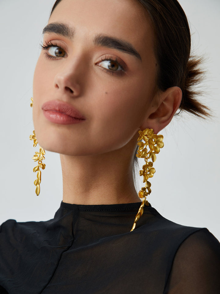 Liana | Floral Fringed Earrings