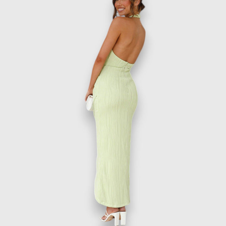 Flora – Elegant Halter Neck Dress